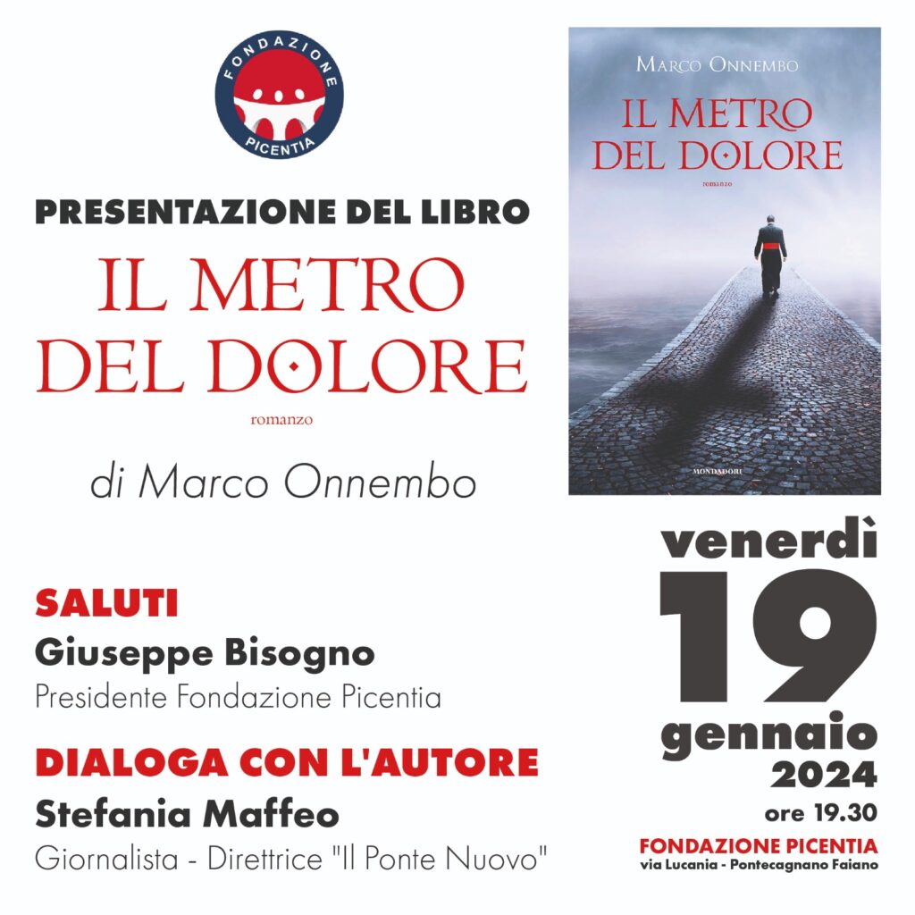 Fondazione Picentia presenta il libro “Il metro del dolore”