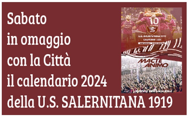 Sabato in omaggio con “La Città” il calendario dei granata