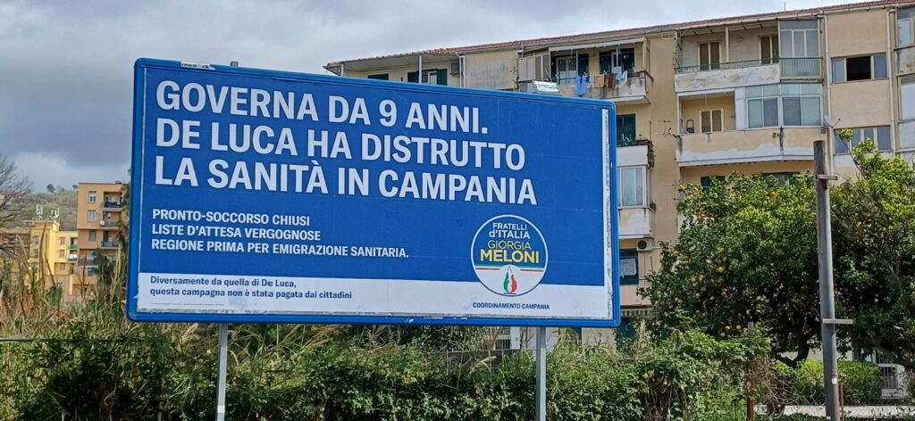 Sanità in Campania, Fdi “risponde” a De Luca
