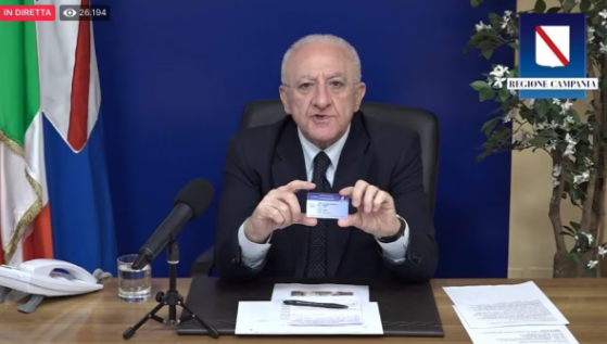 Covid card, De Luca a processo alla Corte dei Conti