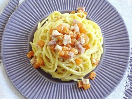 Spaghettoni alla carbonara di zucca
