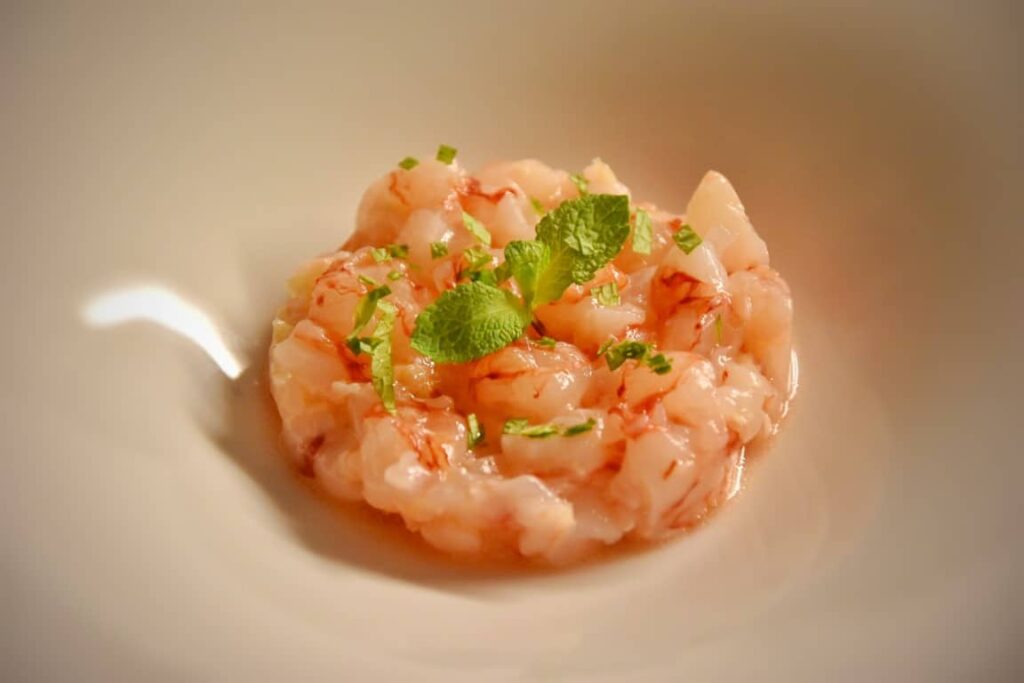 Carpaccio di gamberi al limone