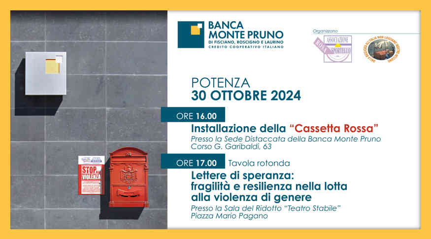 Potenza: la Banca Monte Pruno impegnata in una giornata contro la violenza di genere
