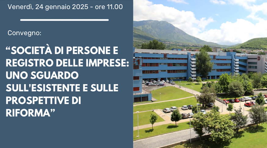 Bcc Monte Pruno, convegno a Unisa su società di persone e registro delle imprese