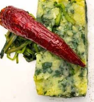 Rettangolo di patate e cicoria