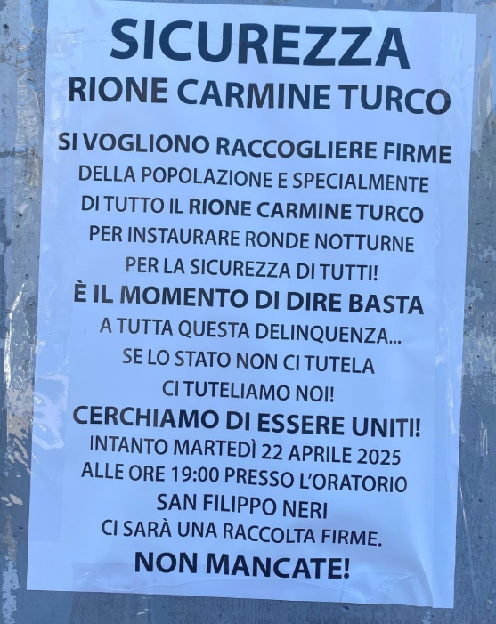 Battipaglia, ronde al rione Turco: «Non ci tutelano»