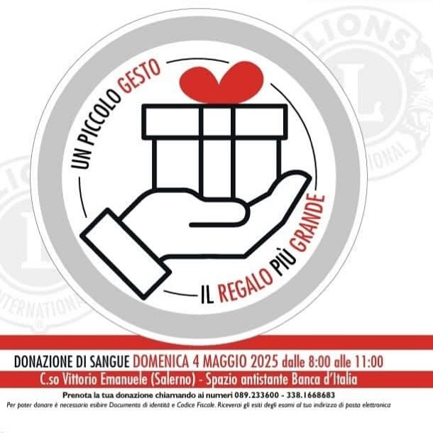 Salerno, domenica donazione di sangue sul Corso Vittorio Emanuele
