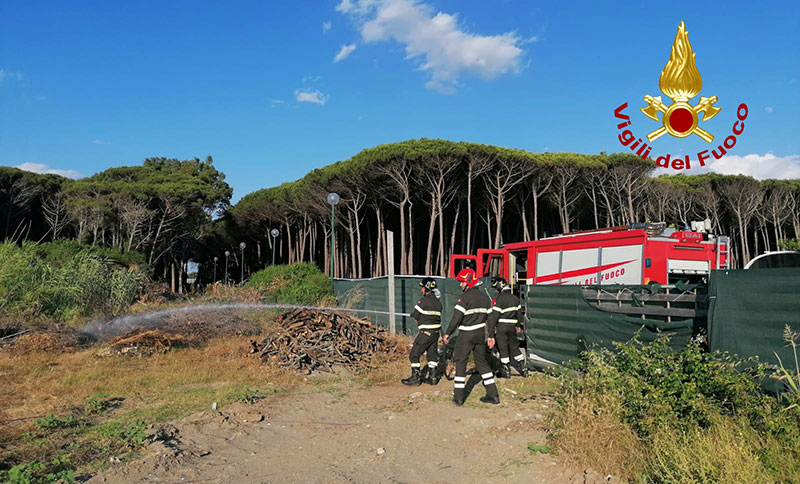 Incendio nella pineta, paura a Eboli