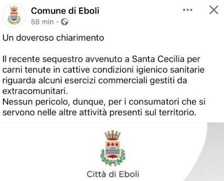 Eboli, controlli nelle macellerie di Santa Cecilia: gaffe del Comune sui social