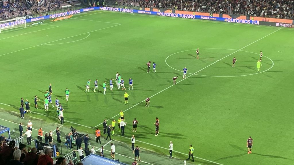 Salernitana-Sampdoria 0-2, gara sospesa ufficialmente