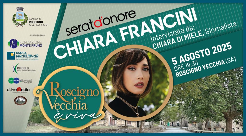“La cultura che parla nel silenzio”: Chiara Francini in ‘serata d’onore’ a Roscigno Vecchia