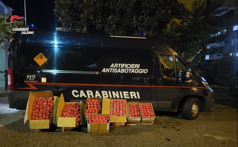 Montecorvino Pugliano, arrestati due uomini con 120 kg di esplosivi illegali