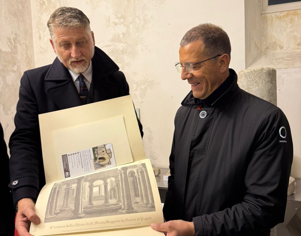 Il Ministro della Cultura Alessandro Giuli in visita al Battistero paleocristiano di Nocera Superiore