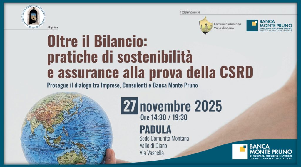 Convegno: “Oltre il Bilancio”: nuovo appuntamento dedicato alla sostenibilità e alla CSRD