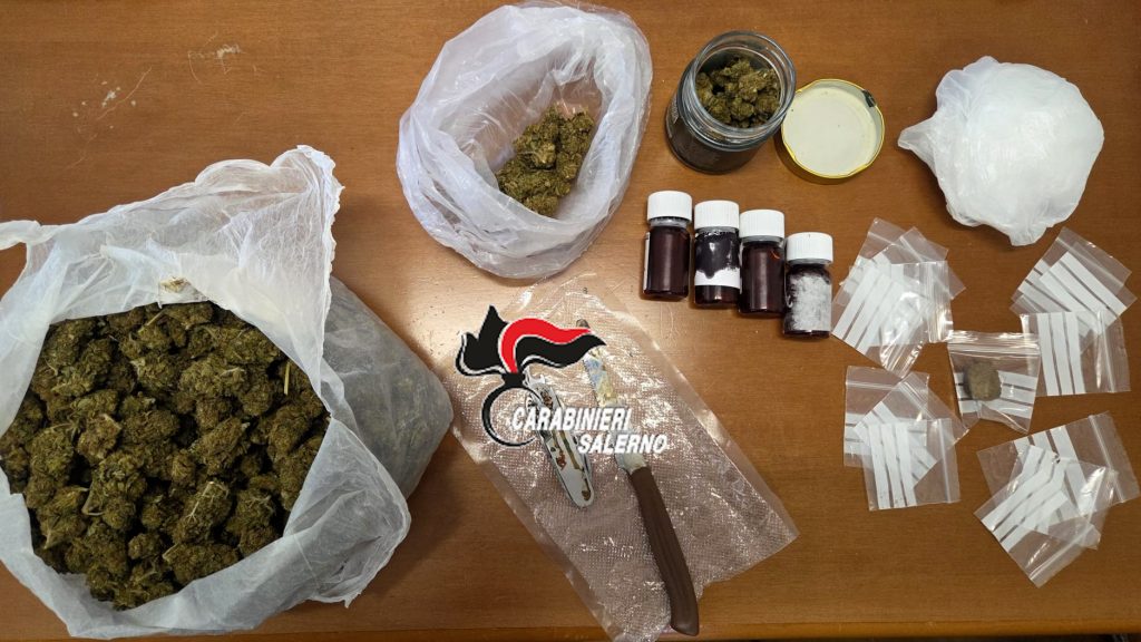 Pontecagnano Faiano, arresto per droga: sequestrati hashish, marijuana e metadone