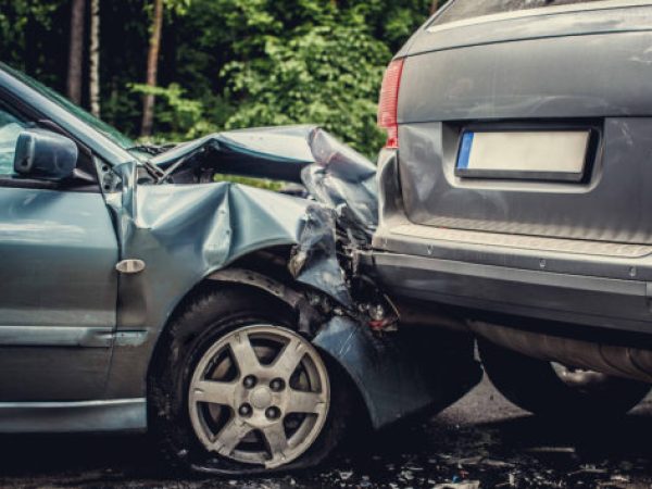Image of a auto accident involving two cars.